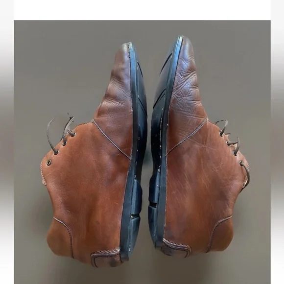 Vintage Prada 1990’s Mocha Chukka Desert Boots Shoes Men 9.5 Leather Ankle Italy - Picture 9 of 15